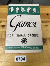 4-H Games For Small Groups  Vintage Booklet
