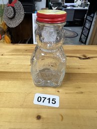Vintage Glass Honey Bear Bottle