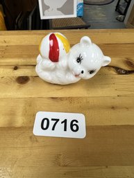 Small Figurine  Cat With Ball