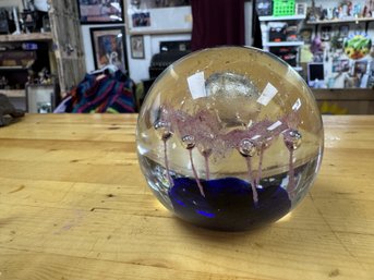 Glass Paper Weight With A Cute Jelly Fish