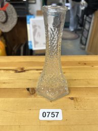 Clear Glass Hobnail-Style Vase