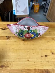 Vintage M.N. Co. Italy Pinched Bowl  Numbered