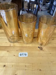 Set Of 3 Vintage Carnival Drinking Glasses