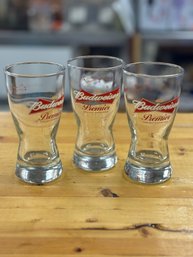 Set Of 3 Budweiser Drinking Glasses