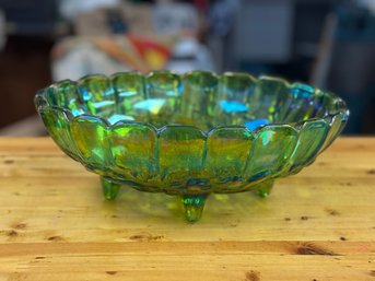 Carnival Glass Bowl  Blue Metallic