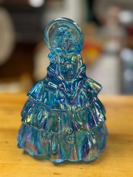 Vintage Fenton Blue Iridescent Southern Belle