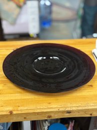Red Art Glass Serving Plate