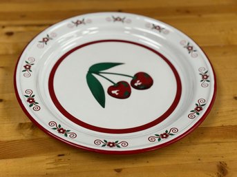 10' Metal Made In Indonesia Cherry Decor Plate