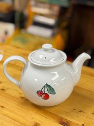 Cherry Accented Tea Pot