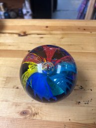Hand Blown 'Firework' Vintage Paper Weight