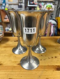 Set Of 3 Daalderop Wine Goblets