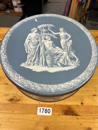 Vintage Sewing Kit In Decorative Metal Tin