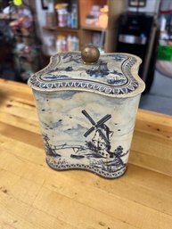 Vintage Windmill Metal Tin