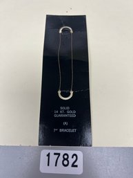 Solid 14kt Gold 7 Bracelet