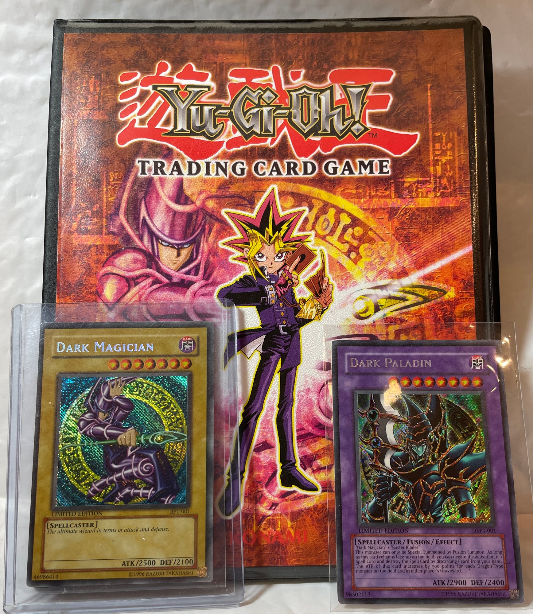 YuGiOh! 2 Limited Edition Holo Cards - Dark Magician & Dark Paladin With  YuGiOh Binder #1846 | Auctionninja.com