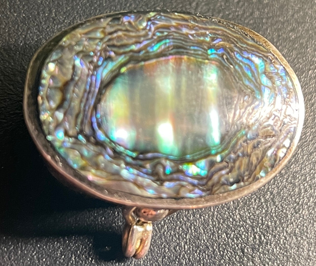 2 Vintage Trinket Pill Boxes: ALPACA Mexico Silver Abalone Shell Hinged ...