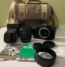 CANON EOS 35MM 630 CAMERA Bundle With Accessories & Bag As Shown