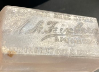 Rare Vintage M. A. Feinberg Drug Store Courtlandt Ave, NYC Apothecary Bottle - 4' Tall