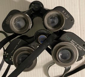 2 Vintage Binoculars - Uniscope, Mark IV