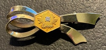 VINTAGE 12K GF LILCO RIBBON VAN DELL DIAMOND SERVICE PIN LONG ISLAND LIGHTING COMPANY