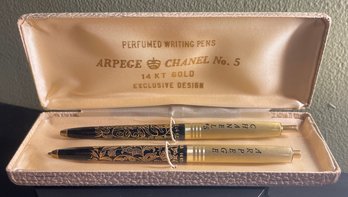 Arpege Chanel No. 5 - 14k Gold Perfume Writing Pens