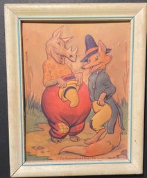 Vintage Howard Garis UNCLE WIGGILY WALL ART Pipsisewah And Fuzzy Fox (3D Raised Art) Framed