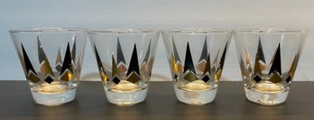 Vintage 1960s Anchor Hocking Golden Peaks Atomic Arrow Shot Glasses - Set Of 4