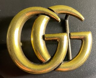Gucci Marmont Brass GG Belt Buckle - 2' X 1.5'