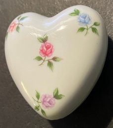 Vintage Takahashi San Francisco Vine Roses Trinket Box Heart Shaped - Made In Japan
