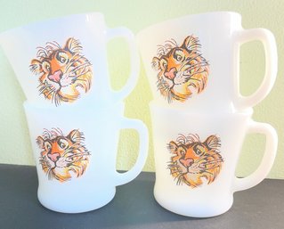 SET Vintage Esso Exxon Tony Tiger Mug Milk Glass Mug Fire-King (4)