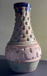 Clay Horse Studio Drip Glaze Vase Famous NC Regional Artist Sandi Barden - Original Very Early 1969 Piece