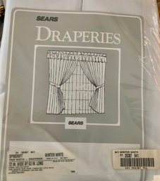 New Old Stock Vintage Sears Winter White Drapes 72 X 63