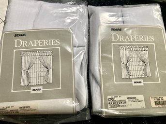 Set Of Two Unopened Packages Sears Old Stock Draperies 48 X 63 Winter White