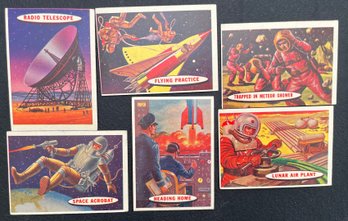 Six 1957 Topps Space Cards - Hard To Find Collectibles