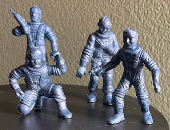 4 Vintage Marx Rex Mars Tom Corbett Space Academy Astronaut Spacemen Blue Figures
