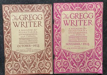 2 Copies Of THE GREGG WRITER MAGAZINE 1928 For Typists