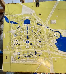 1964-1965 New York Worlds Fair Map On Metal