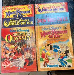 Set Of 6 1980s Walt Disney World On Ice Souvenir Programs