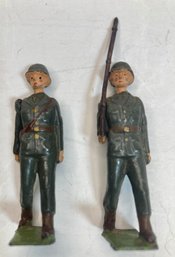 Vintage Lead Toy Soldiers - Set Of Two