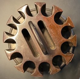 Antique Laminate Wooden 12 Stack Poker Chip Lidded Carrier