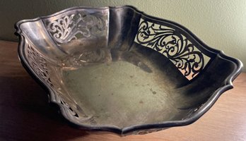 Antique German 800 SILVER JULIUS LEMOR Reticulated Serving Dish, Breslau Germany - 12.7oz., 359grams