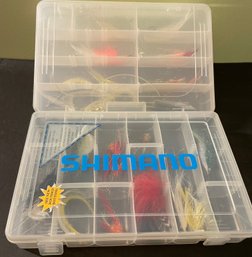 2 Plastic Fishing Tackle Storage Containers With Lures - 11' X 7'ea.