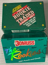 SCORE 1991 MLB Rookie & Traded Set Factory Sealed And DONRUSS 1991 The Rookies Open Box Sealed Cards