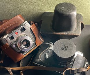 2 Vintage Cameras - Kodak Signet 35 & Zenit-E Both With Cases As Shown