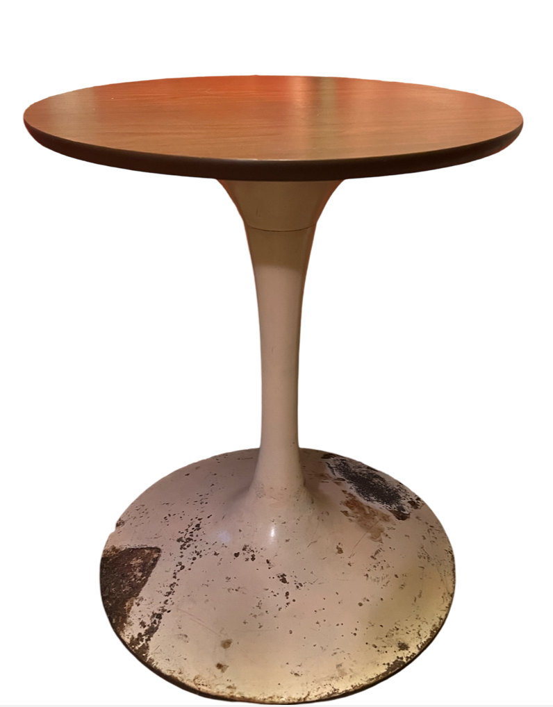 Mid Century Tulip Table With Metal Base And Wood Top #17136 ...