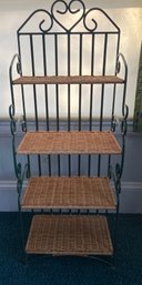Wicker And Wrought Iron Shelf