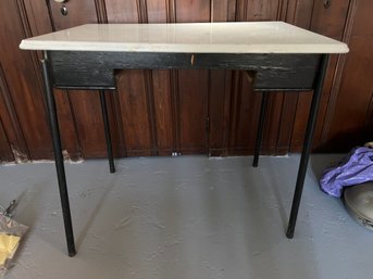 Enamel And Wooden Table