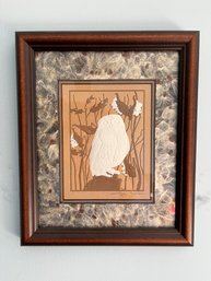 Handmade Paper Owl Made Of Milkweed Seed Signed Chong & Judith Lim