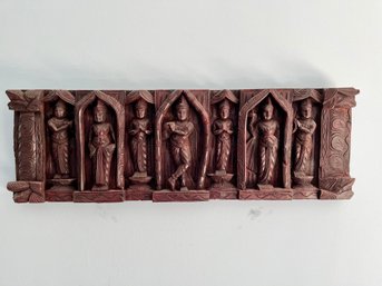 Hindu God Ganesh Lakshmi Saraswati Temple Gods Wood