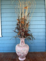 Large Ceramic Planters With Dried Flowers